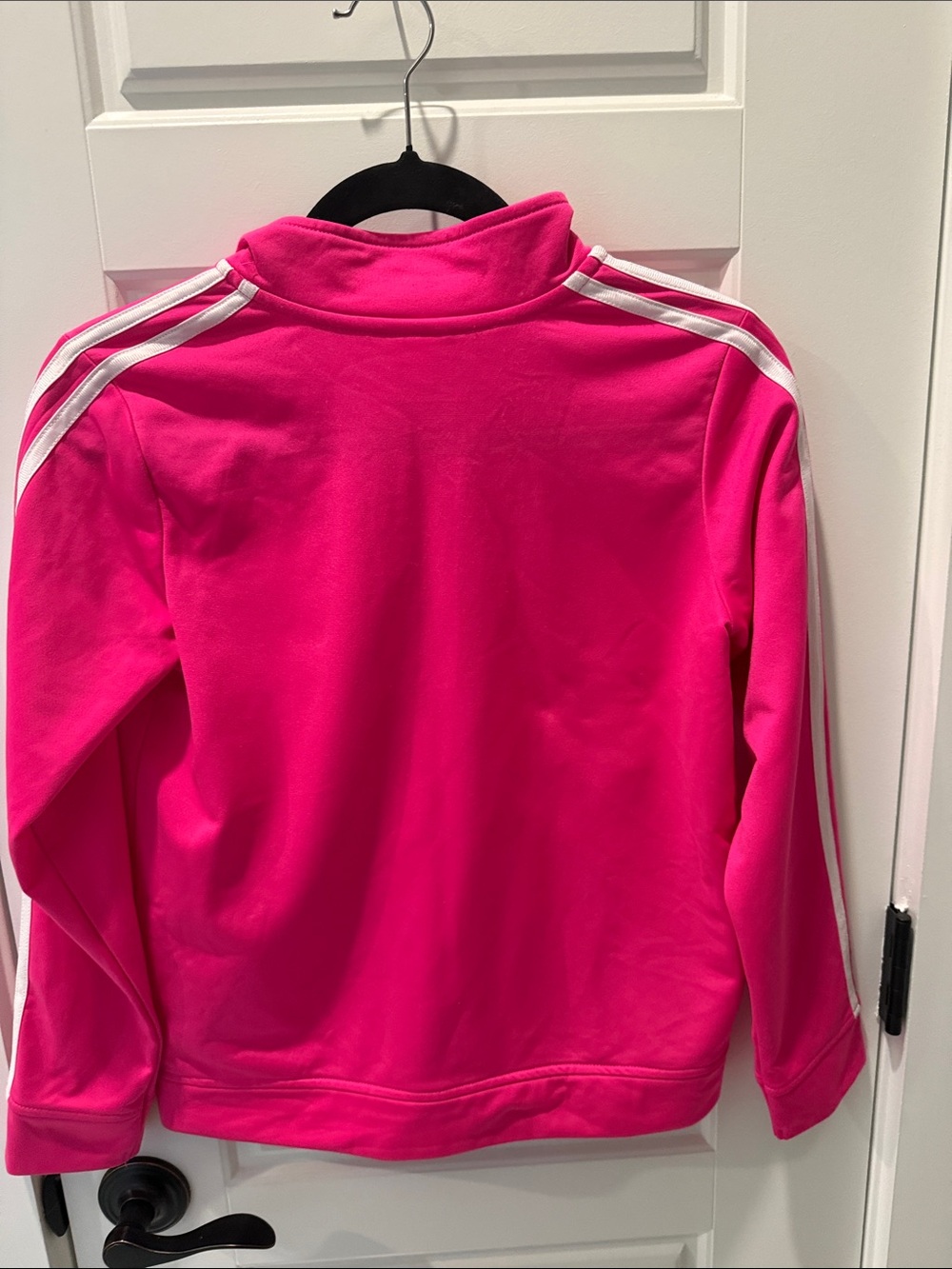 adidas Bright Pink Track Jacket with White Stripes - Picture 6 of 9